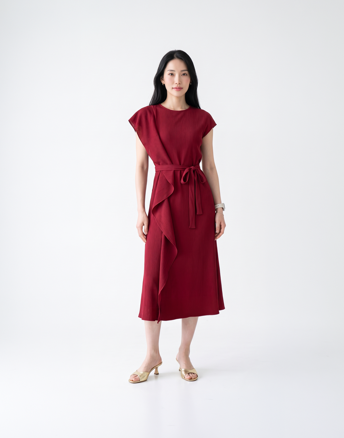 Wrinkle-Free, Cooling & Free Size Pleated Celina Dress