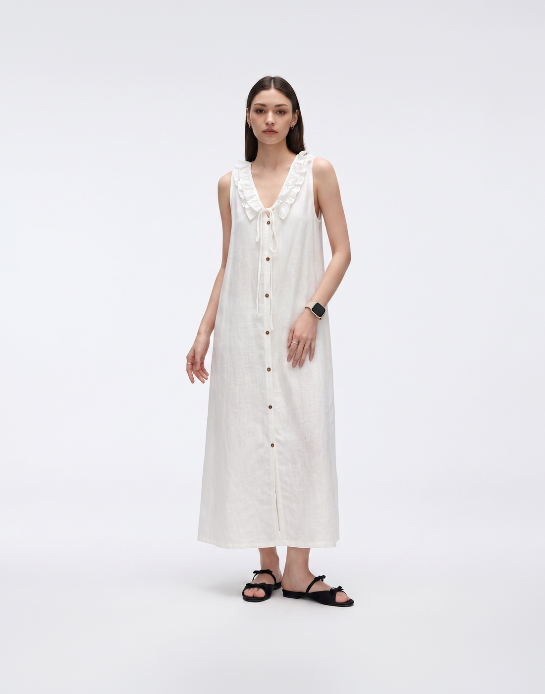 Cooling & Breathable Linen Fern Dress With Pockets
