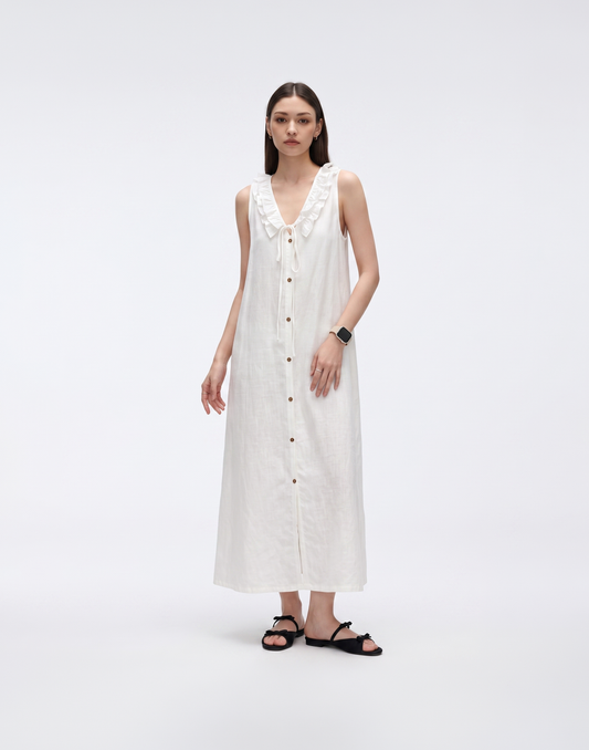 Cooling & Breathable Linen Fern Dress With Pockets