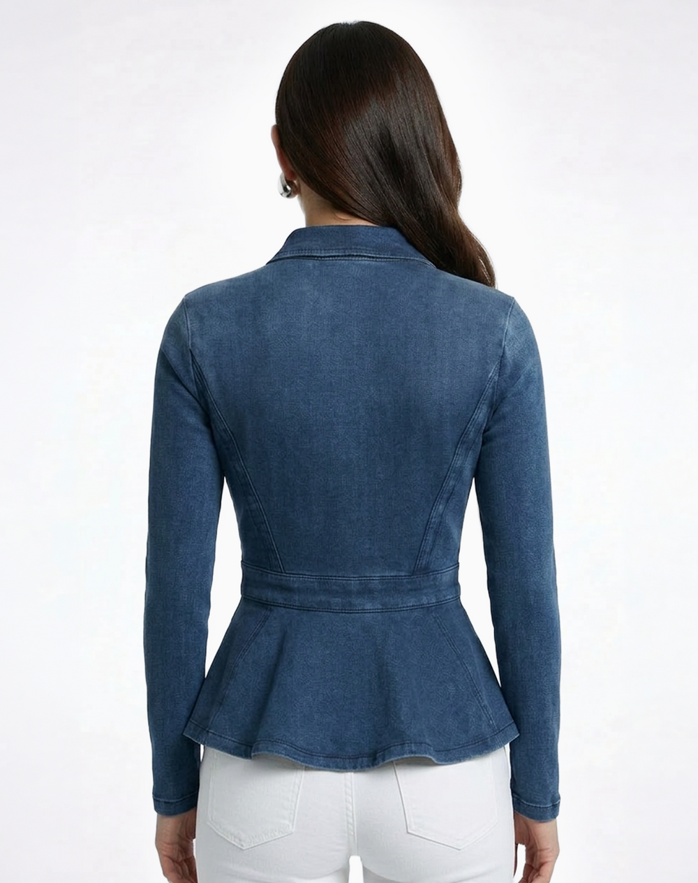 Buttery Soft & Stretchy Power Peplum Denim Jacket