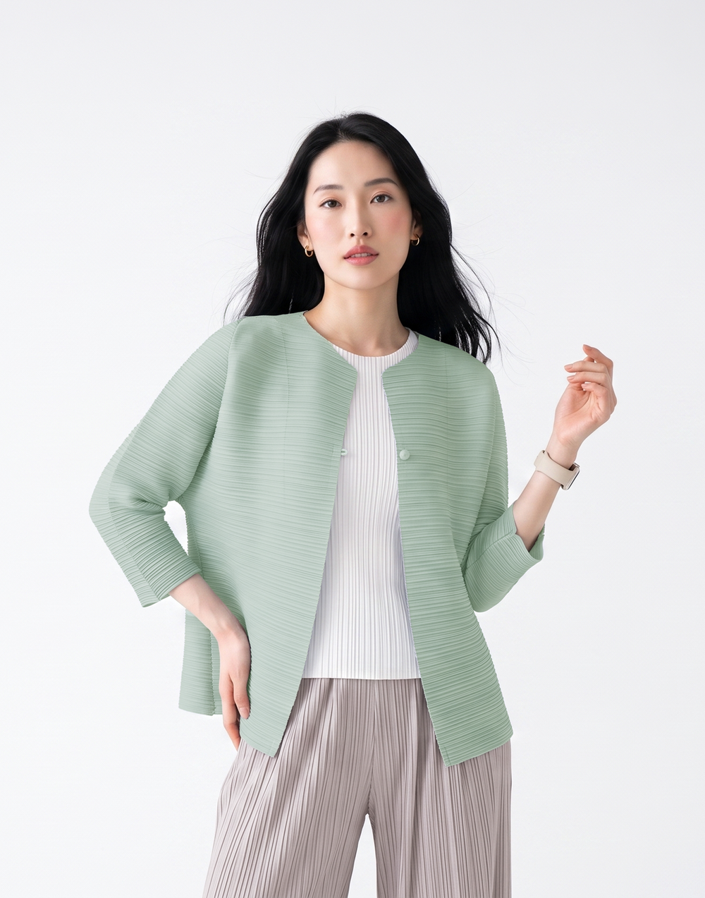 Wrinkle-Free & Cooling Pleated Free Size Harper Jacket
