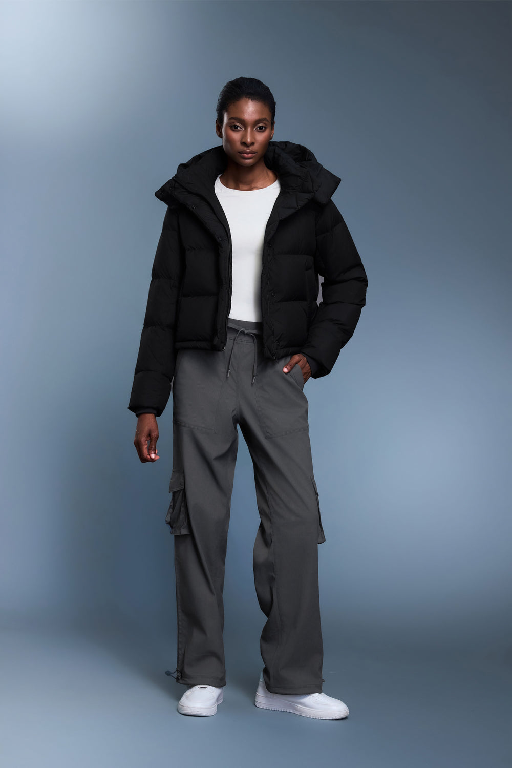 Waterproof, Windproof & Sun Protection Motion Puffer Jacket With Removable Hood - For Cold Climate