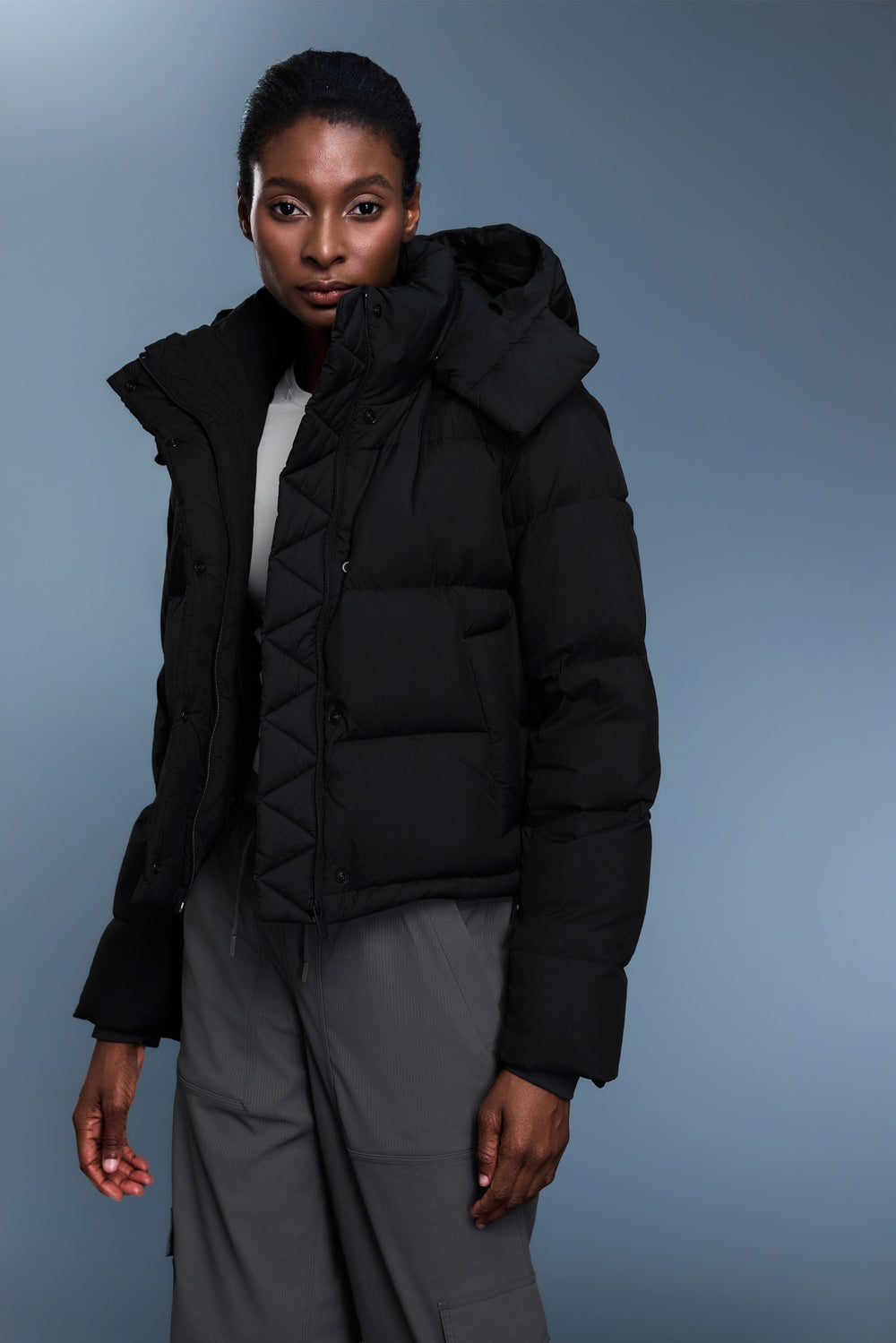 Waterproof, Windproof & Sun Protection Motion Puffer Jacket With Removable Hood - For Cold Climate