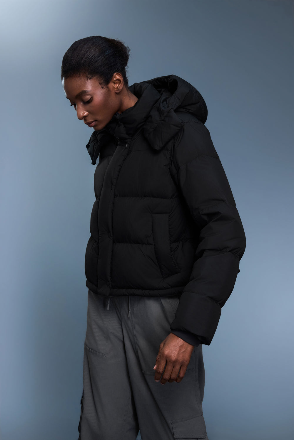 Waterproof, Windproof & Sun Protection Motion Puffer Jacket With Removable Hood - For Cold Climate