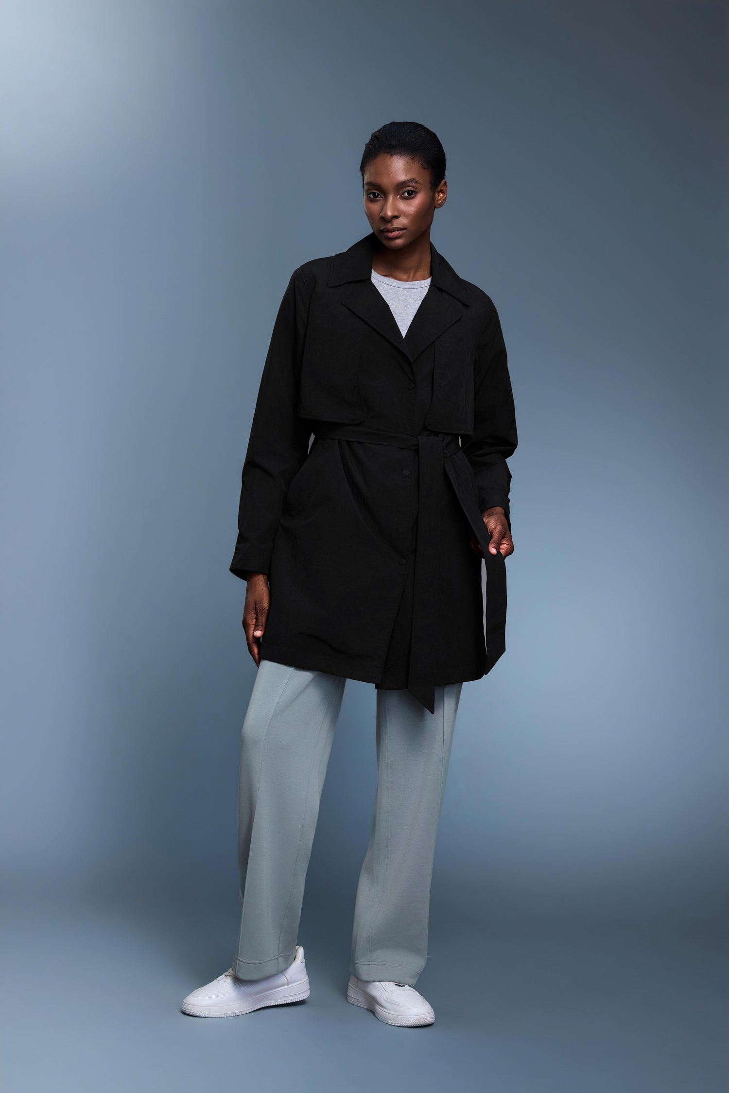 Waterproof, UV Protection, Windproof Skyline Trench Coat With Hidden Pockets