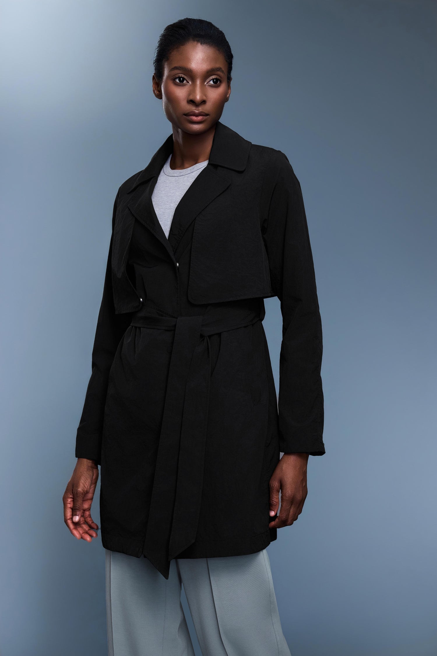 Waterproof, UV Protection, Windproof Skyline Trench Coat With Hidden Pockets
