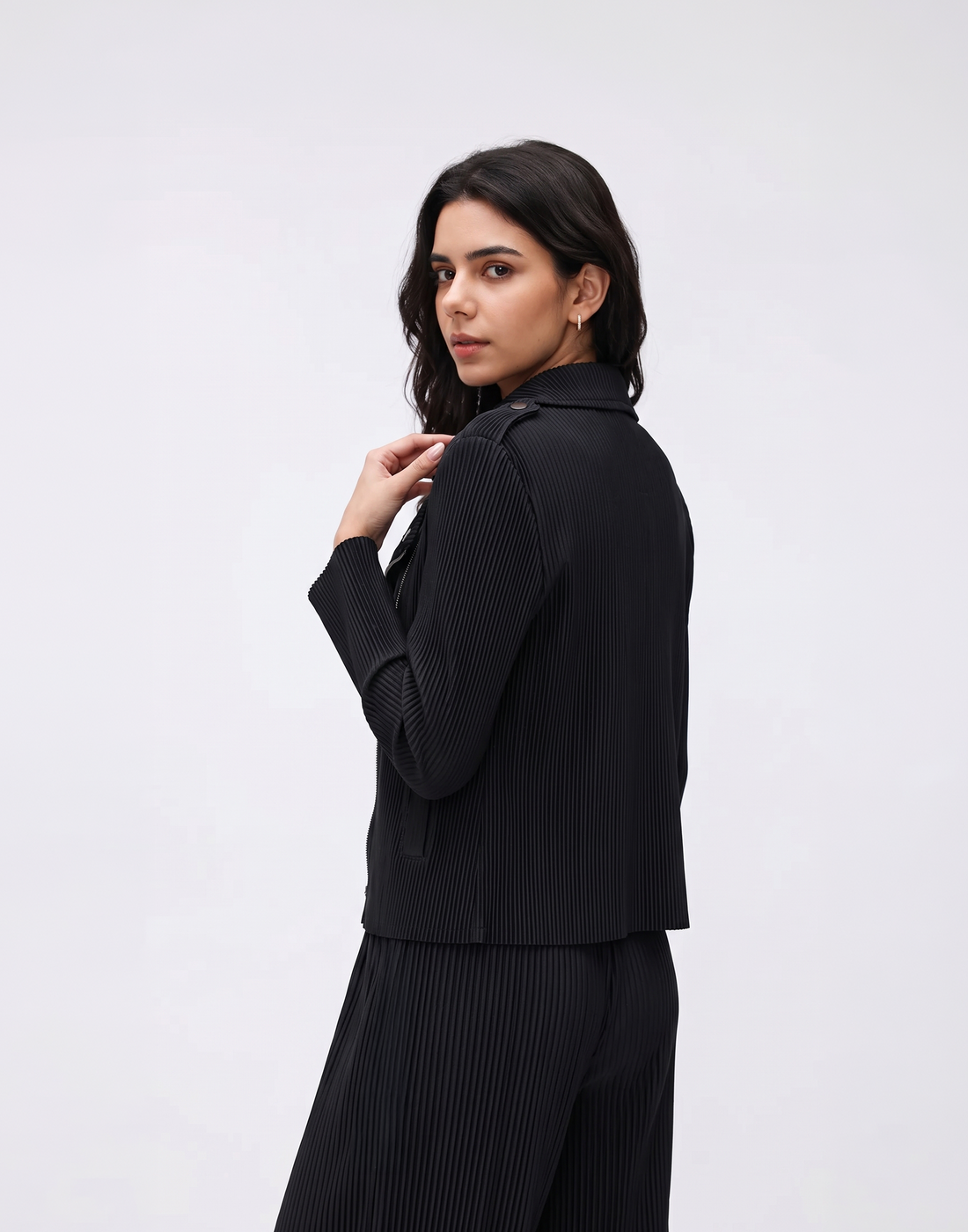Wrinkle-Free, Breathable & Stretchy Free Size Biker Jacket With Pockets