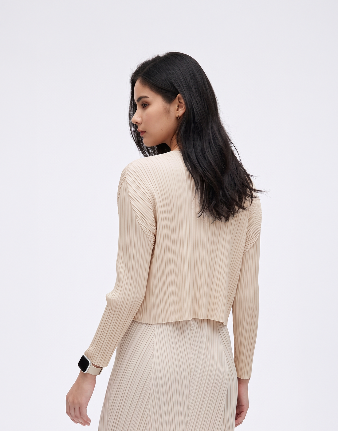 Wrinkle-Free, Cooling & Breathable Free Size Luxe Pleated Cardigan