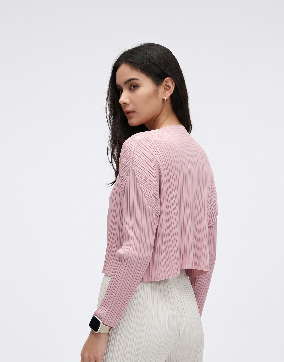 Wrinkle-Free, Cooling & Breathable Free Size Luxe Pleated Cardigan