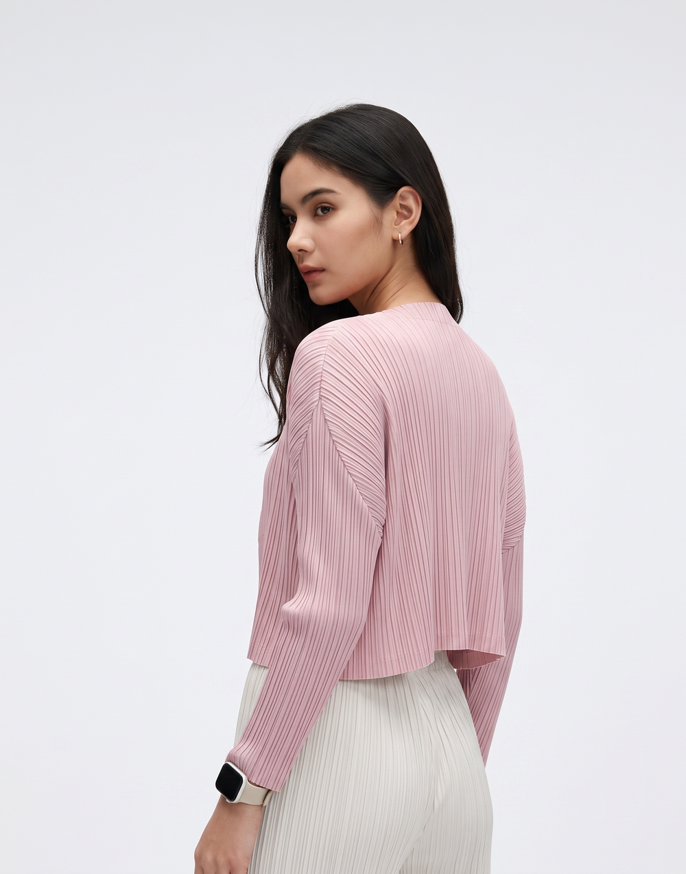 Wrinkle-Free, Cooling & Breathable Free Size Luxe Pleated Cardigan