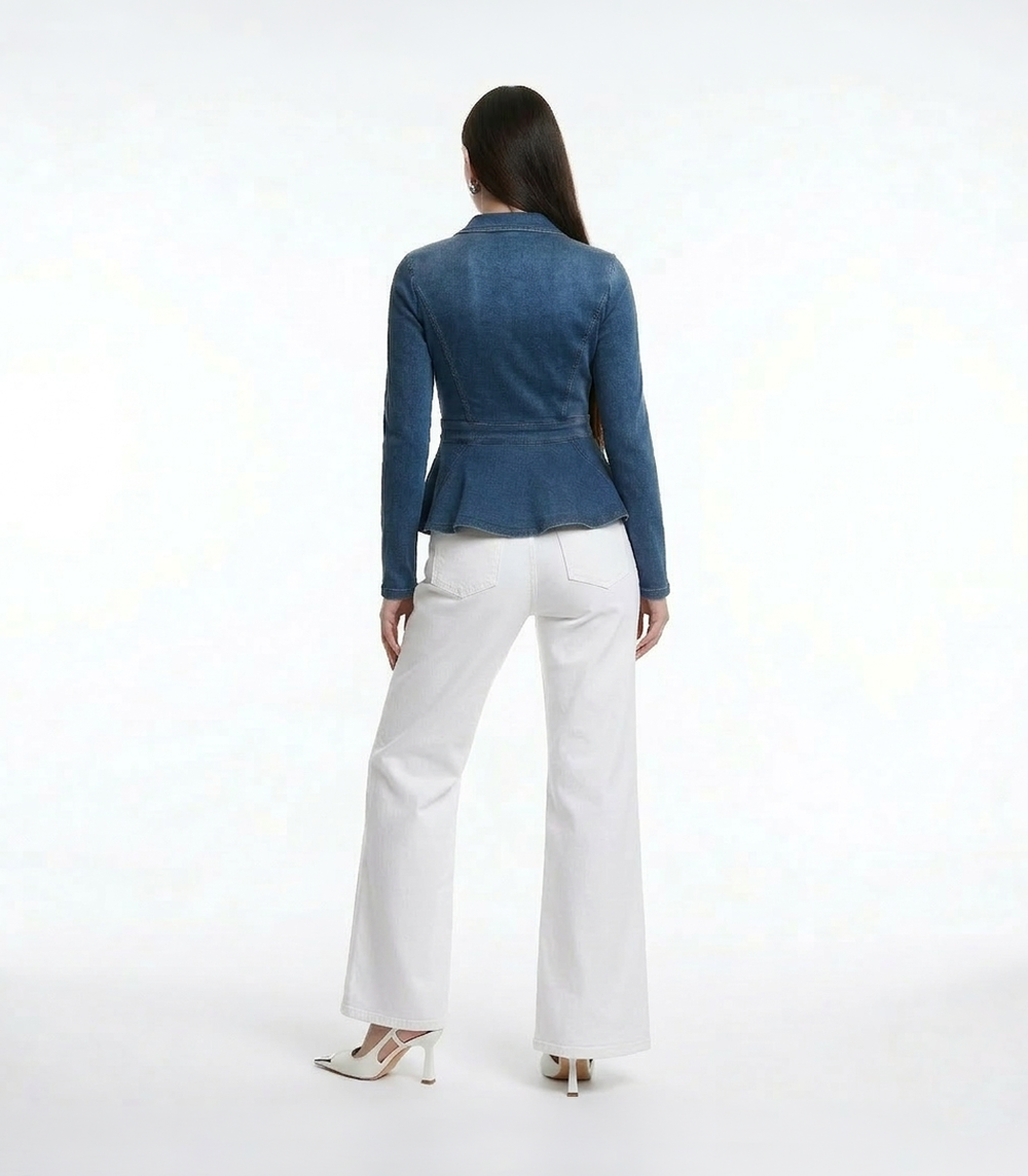 Buttery Soft & Stretchy Power Peplum Denim Jacket