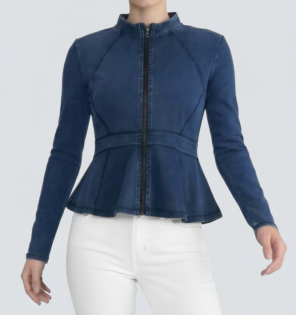 Buttery Soft & Stretchy Power Peplum Denim Jacket