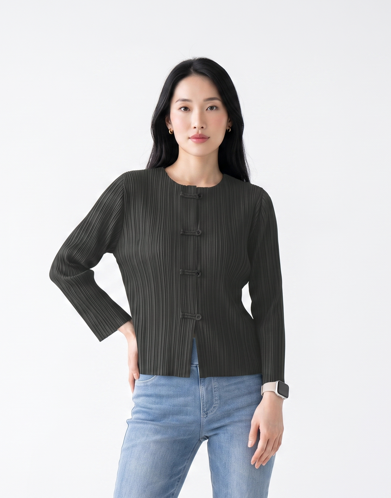 Wrinkle-Free, Cooling & Breathable Jade Pleated Jacket