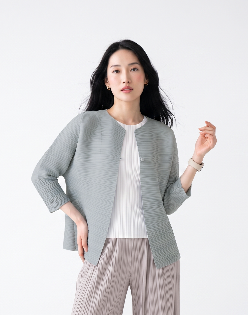 Wrinkle-Free & Cooling Pleated Free Size Harper Jacket
