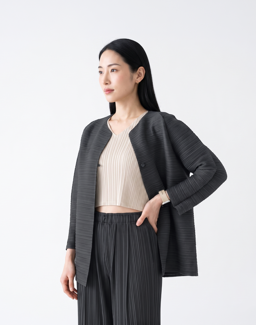 Wrinkle-Free & Cooling Pleated Free Size Harper Jacket