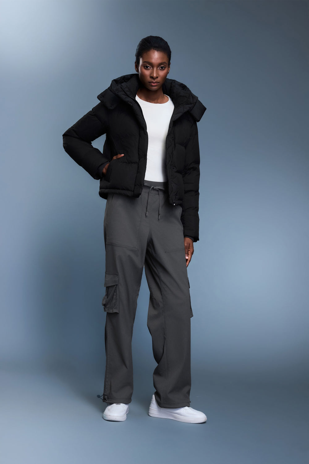 Waterproof, Windproof & Sun Protection Motion Puffer Jacket With Removable Hood - For Cold Climate