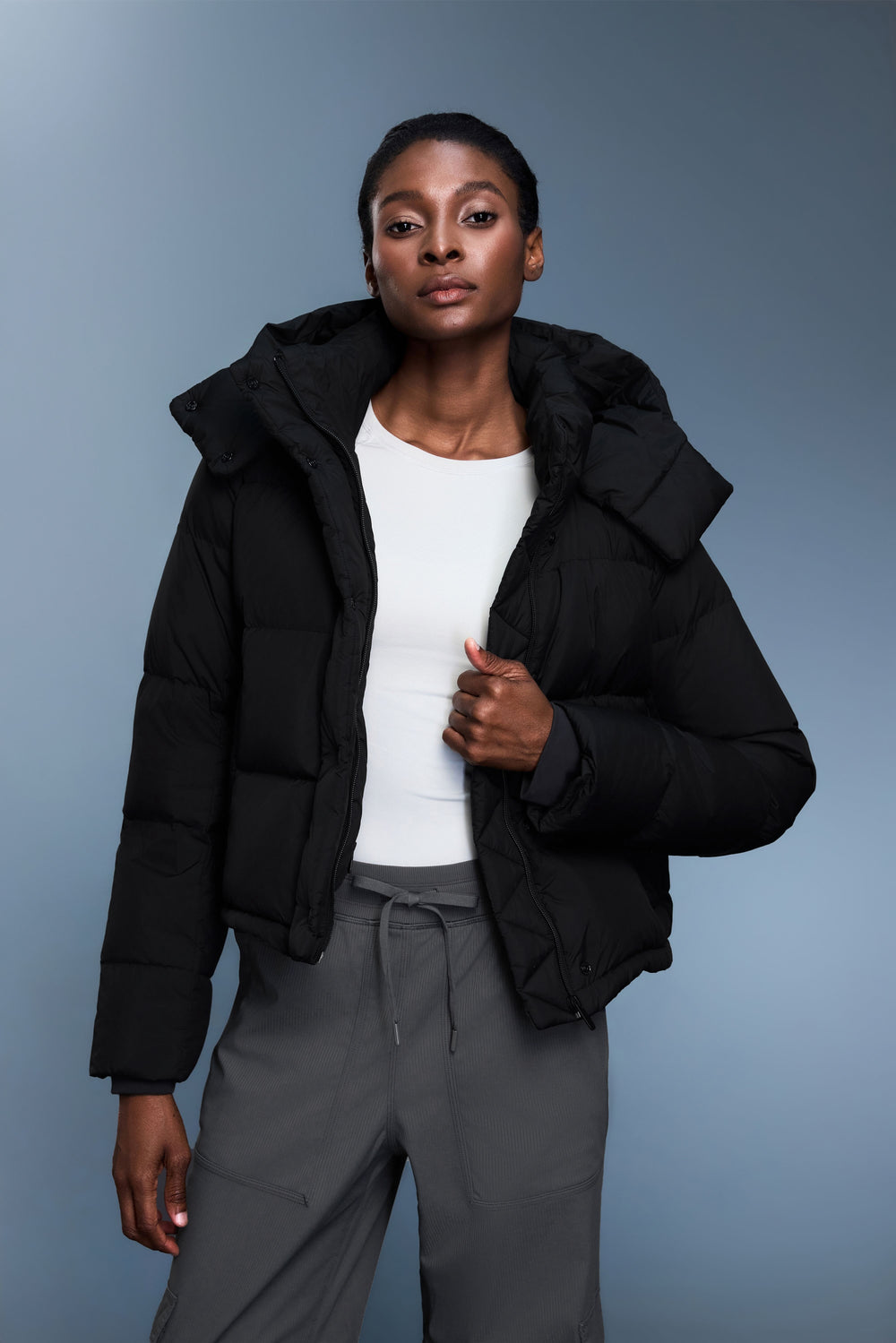 Waterproof, Windproof & Sun Protection Motion Puffer Jacket With Removable Hood - For Cold Climate
