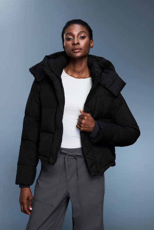Waterproof, Windproof & Sun Protection Motion Puffer Jacket With Removable Hood - For Cold Climate