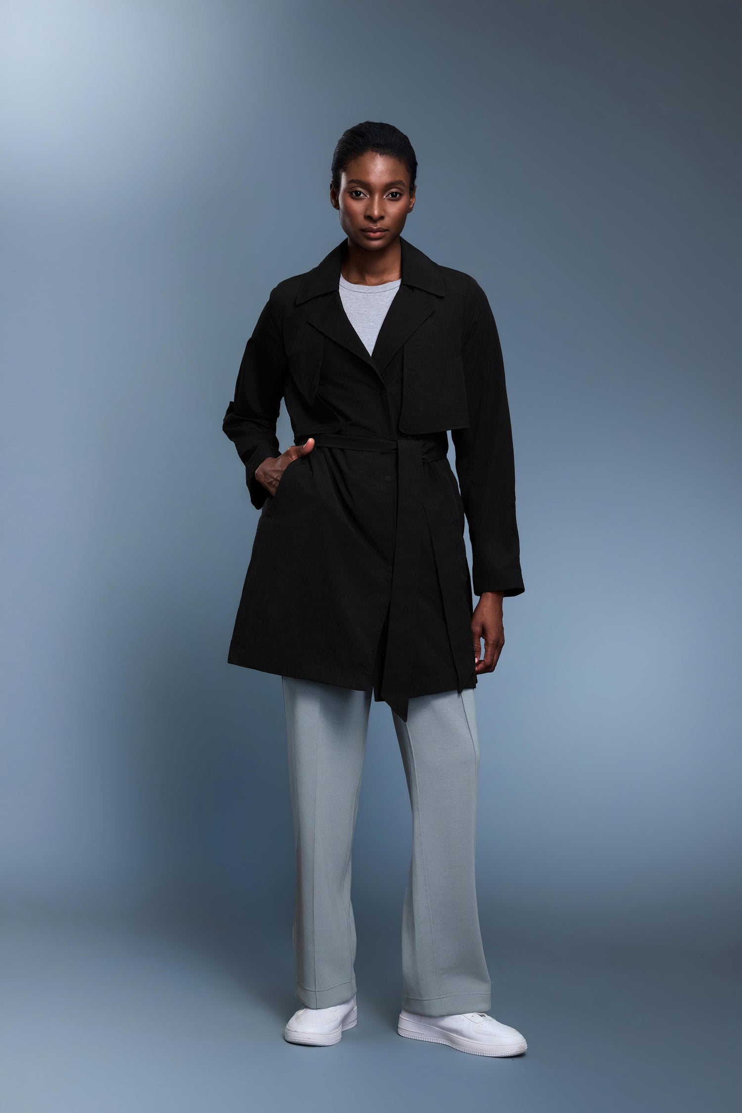 Waterproof, UV Protection, Windproof Skyline Trench Coat With Hidden Pockets