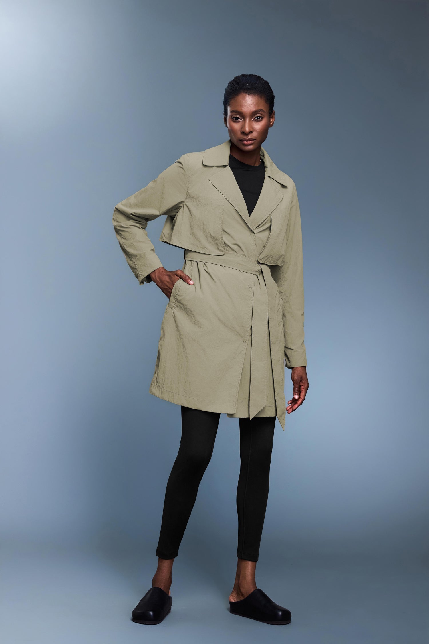 Waterproof, UV Protection, Windproof Skyline Trench Coat With Hidden Pockets