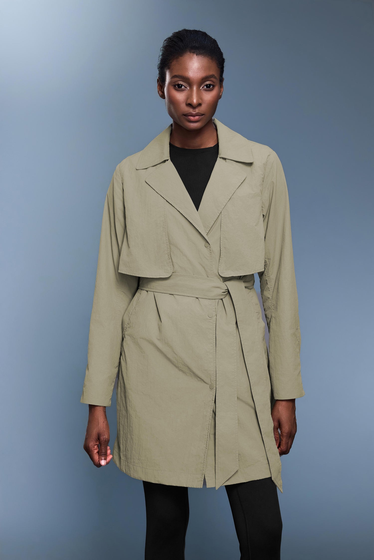 Waterproof, UV Protection, Windproof Skyline Trench Coat With Hidden Pockets