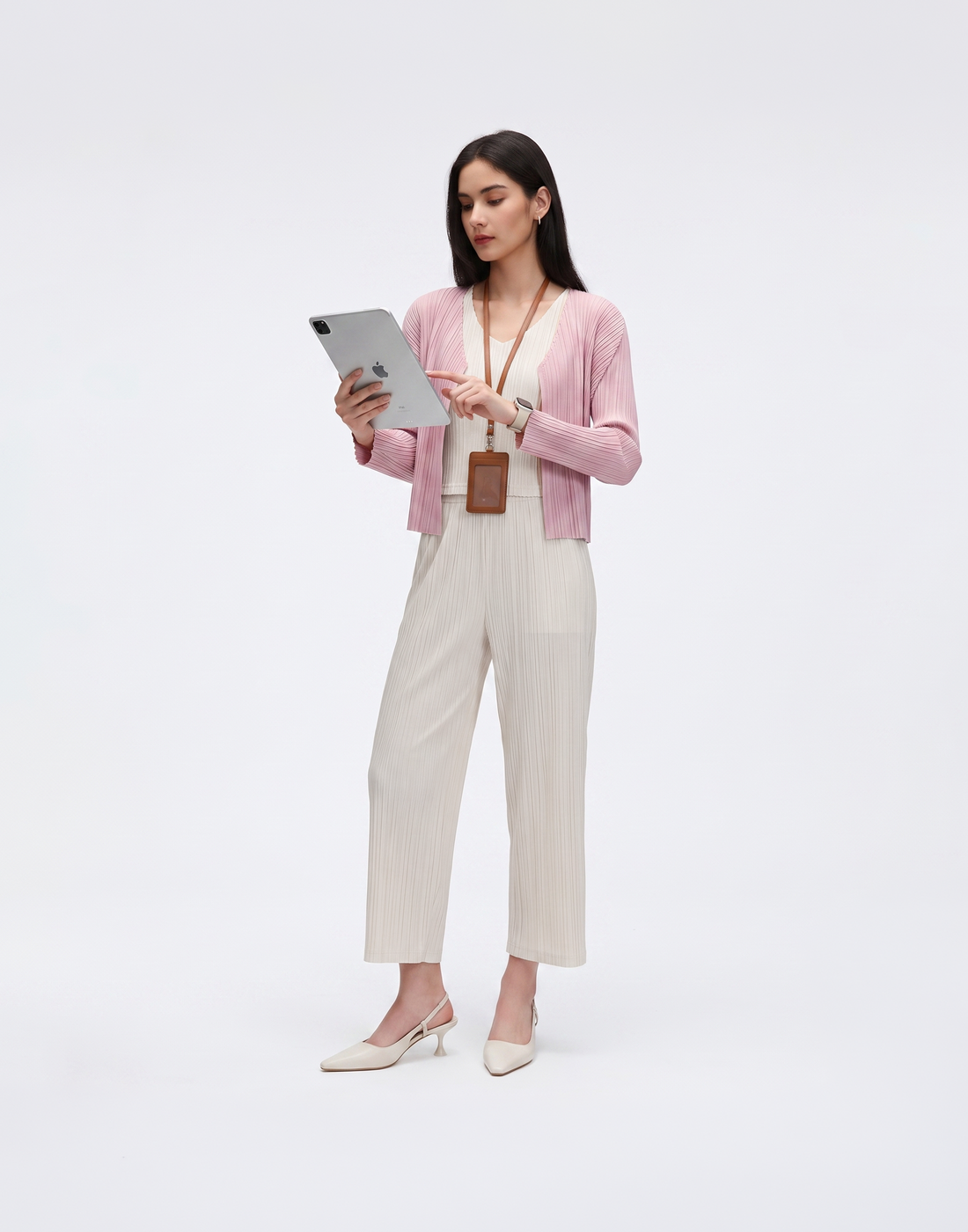 Wrinkle-Free, Cooling & Breathable Free Size Luxe Pleated Cardigan
