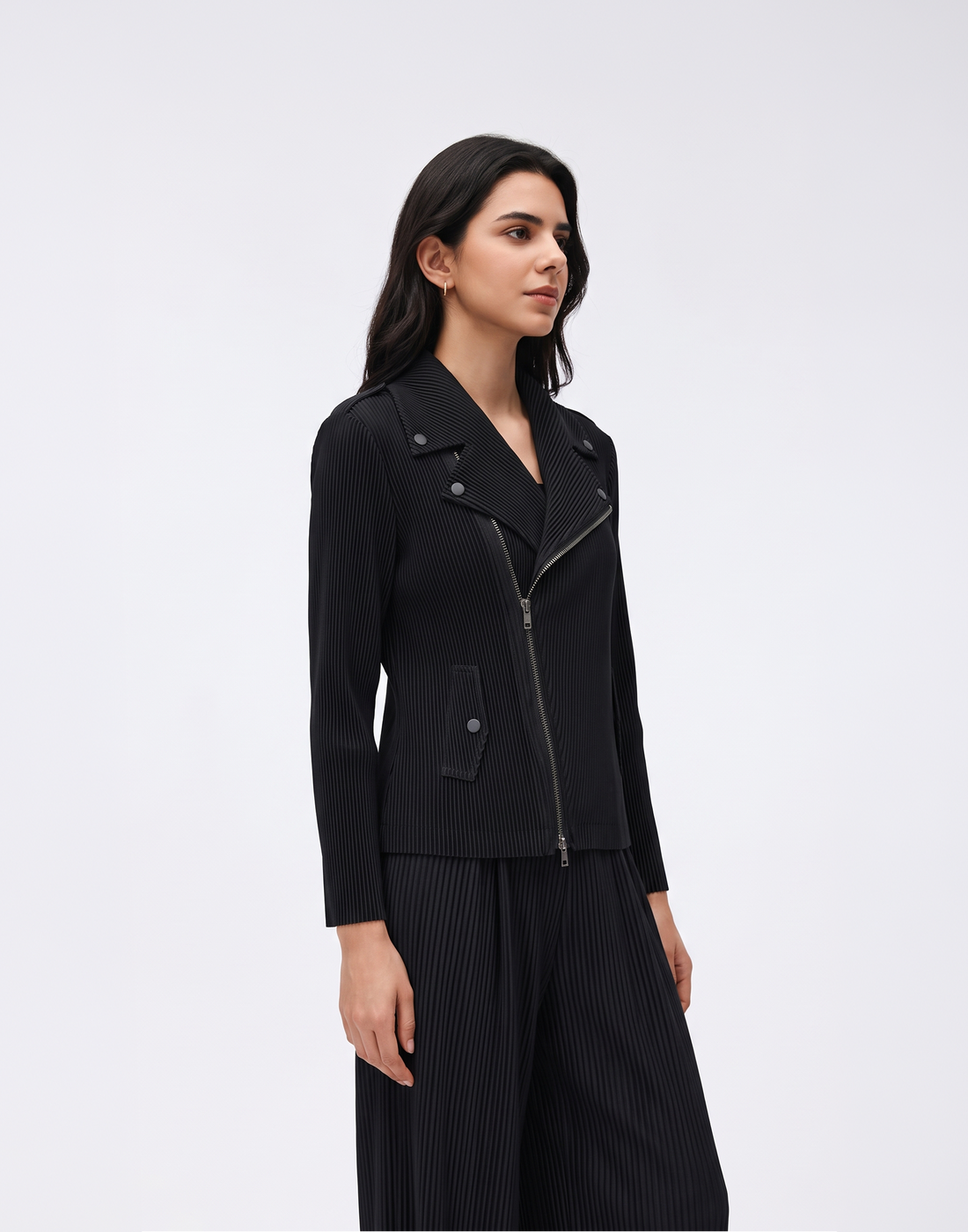 Wrinkle-Free, Breathable & Stretchy Free Size Biker Jacket With Pockets