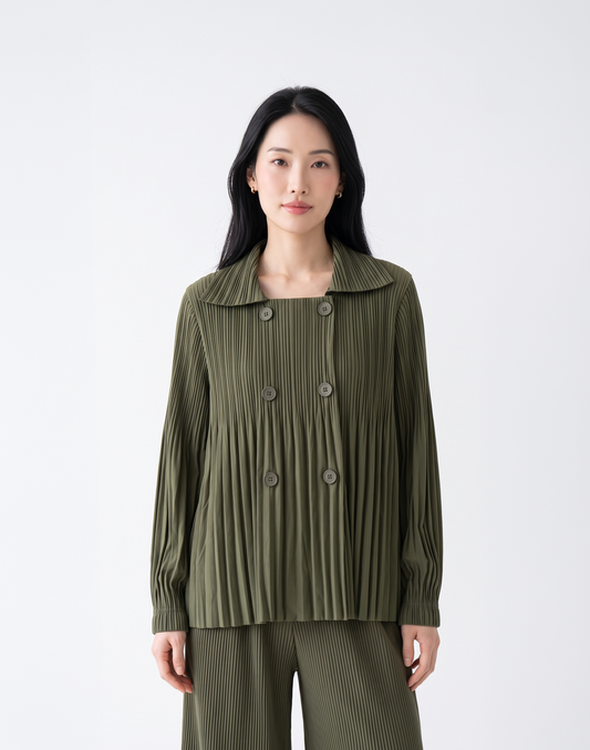 Wrinkle-Free, Cooling & Breathable Free Size Pleated Amara Jacket