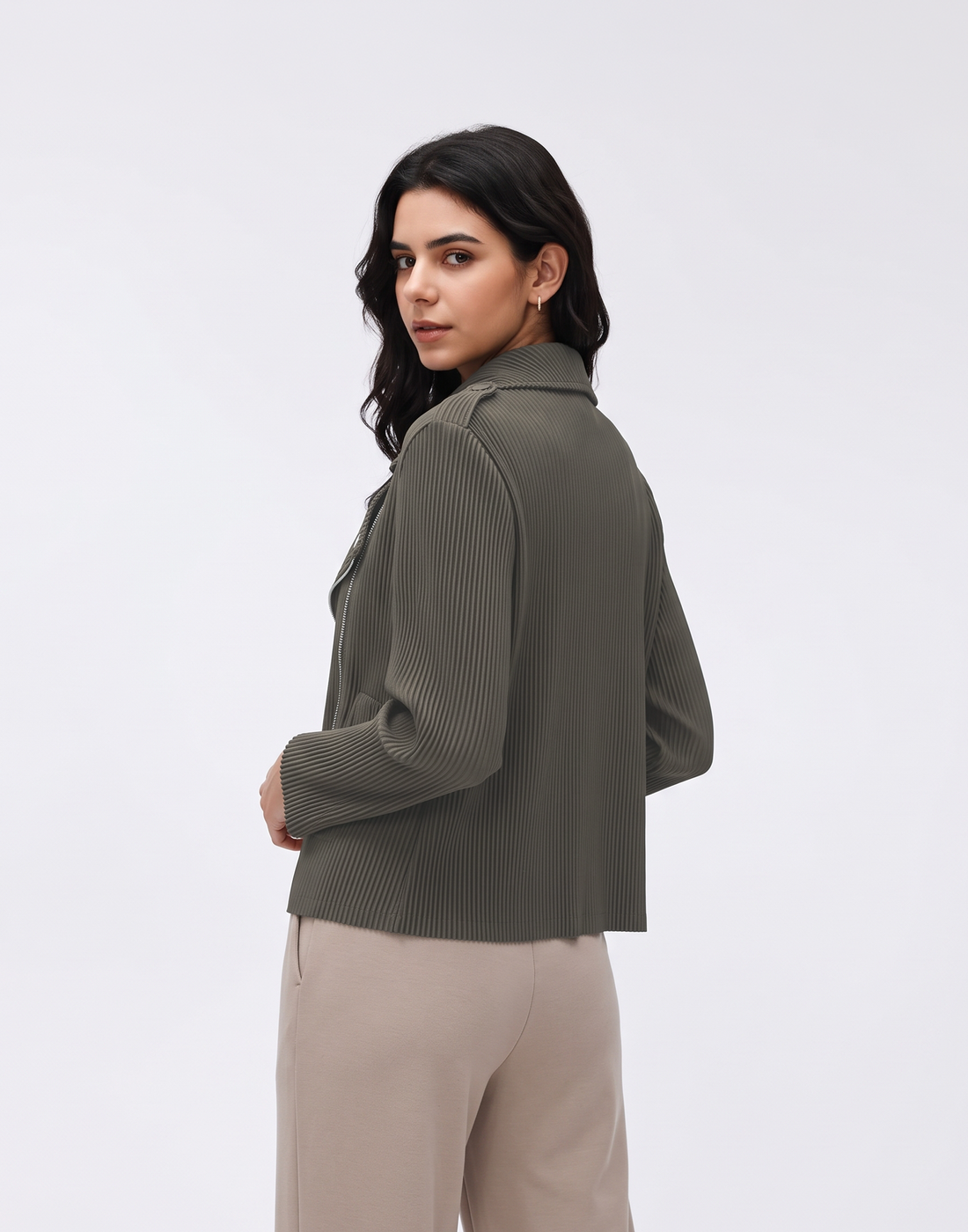 Wrinkle-Free, Breathable & Stretchy Free Size Biker Jacket With Pockets