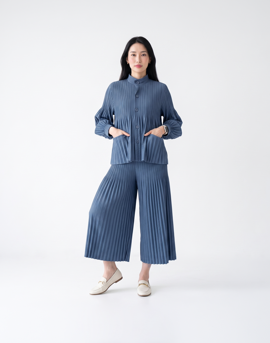 Wrinkle-Free, Cooling & Breathable Free Size Ripple Jacket With Pockets