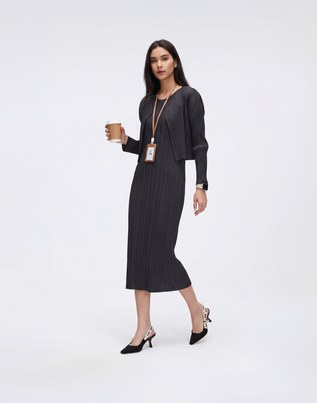 Wrinkle-Free, Cooling & Breathable Free Size Luxe Pleated Cardigan