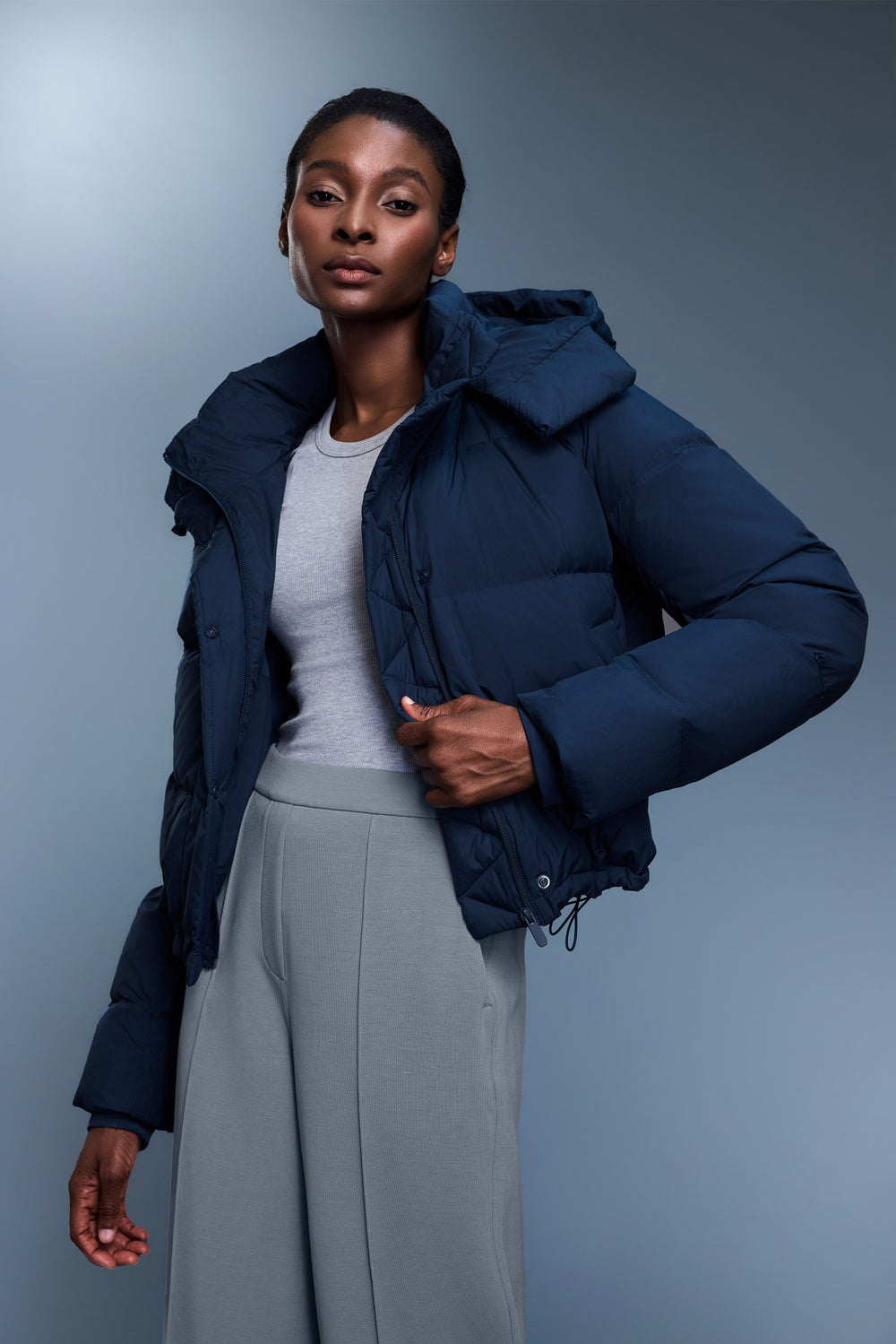 Waterproof, Windproof & Sun Protection Motion Puffer Jacket With Removable Hood - For Cold Climate