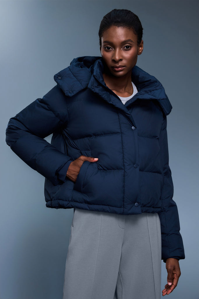 Waterproof, Windproof & Sun Protection Motion Puffer Jacket With Removable Hood - For Cold Climate