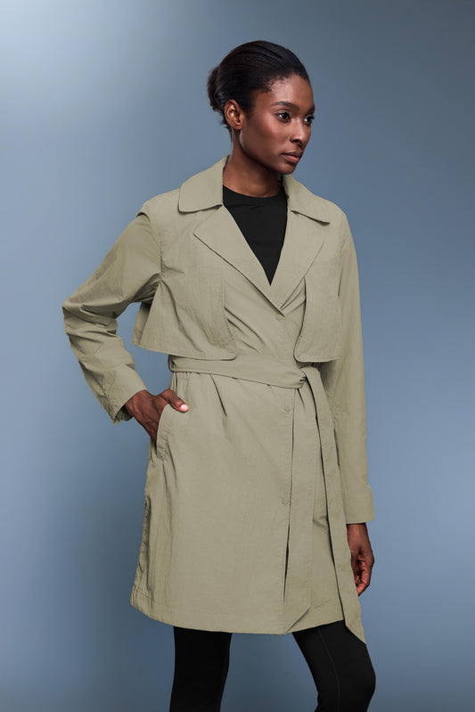 Waterproof, UV Protection, Windproof Skyline Trench Coat With Hidden Pockets