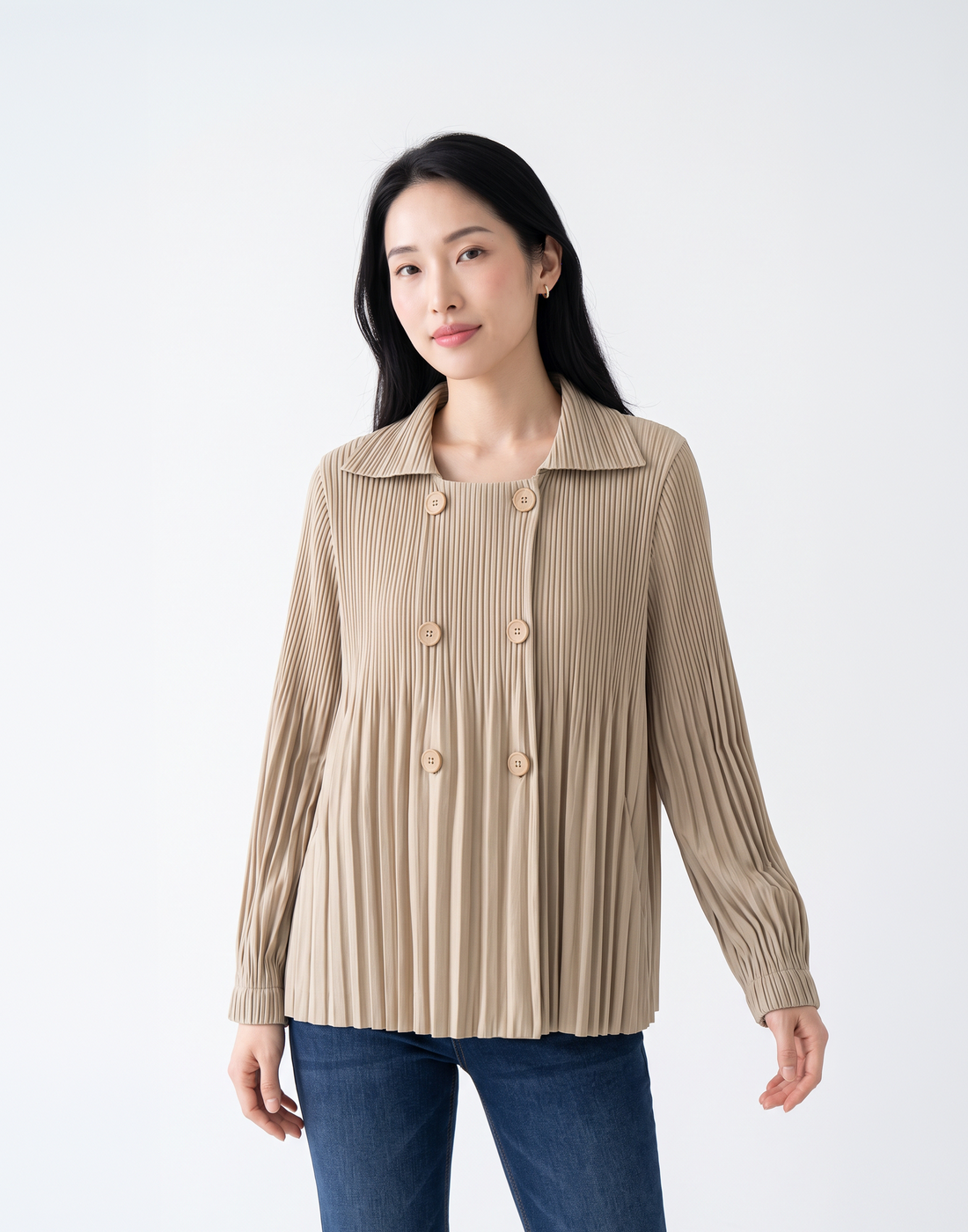 Wrinkle-Free, Cooling & Breathable Free Size Pleated Amara Jacket