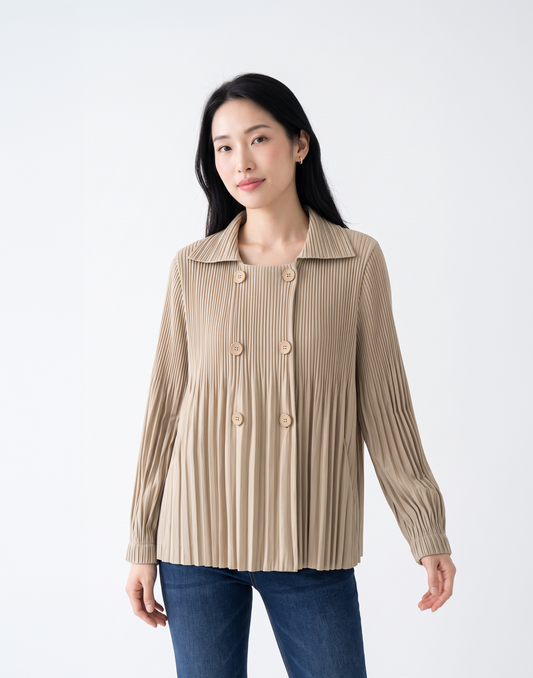 Wrinkle-Free, Cooling & Breathable Free Size Pleated Amara Jacket