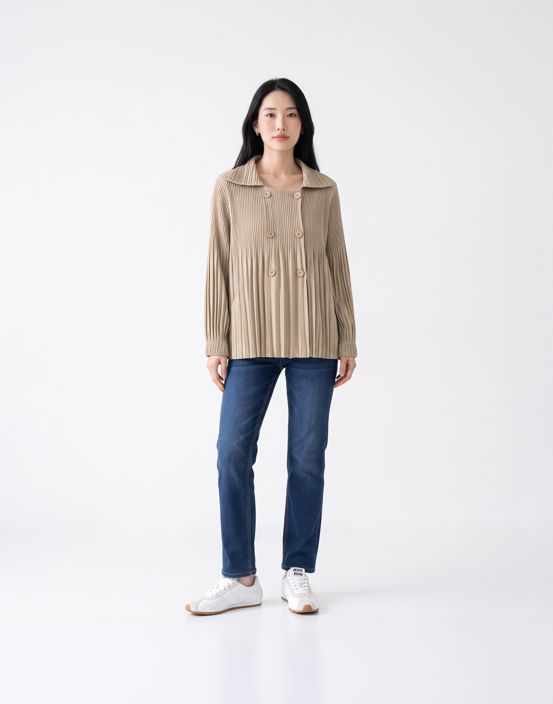Wrinkle-Free, Cooling & Breathable Free Size Pleated Amara Jacket