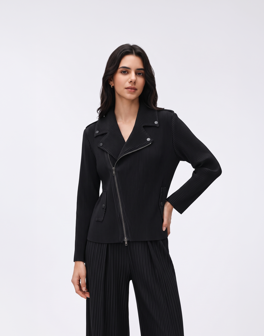 Wrinkle-Free, Breathable & Stretchy Free Size Biker Jacket With Pockets