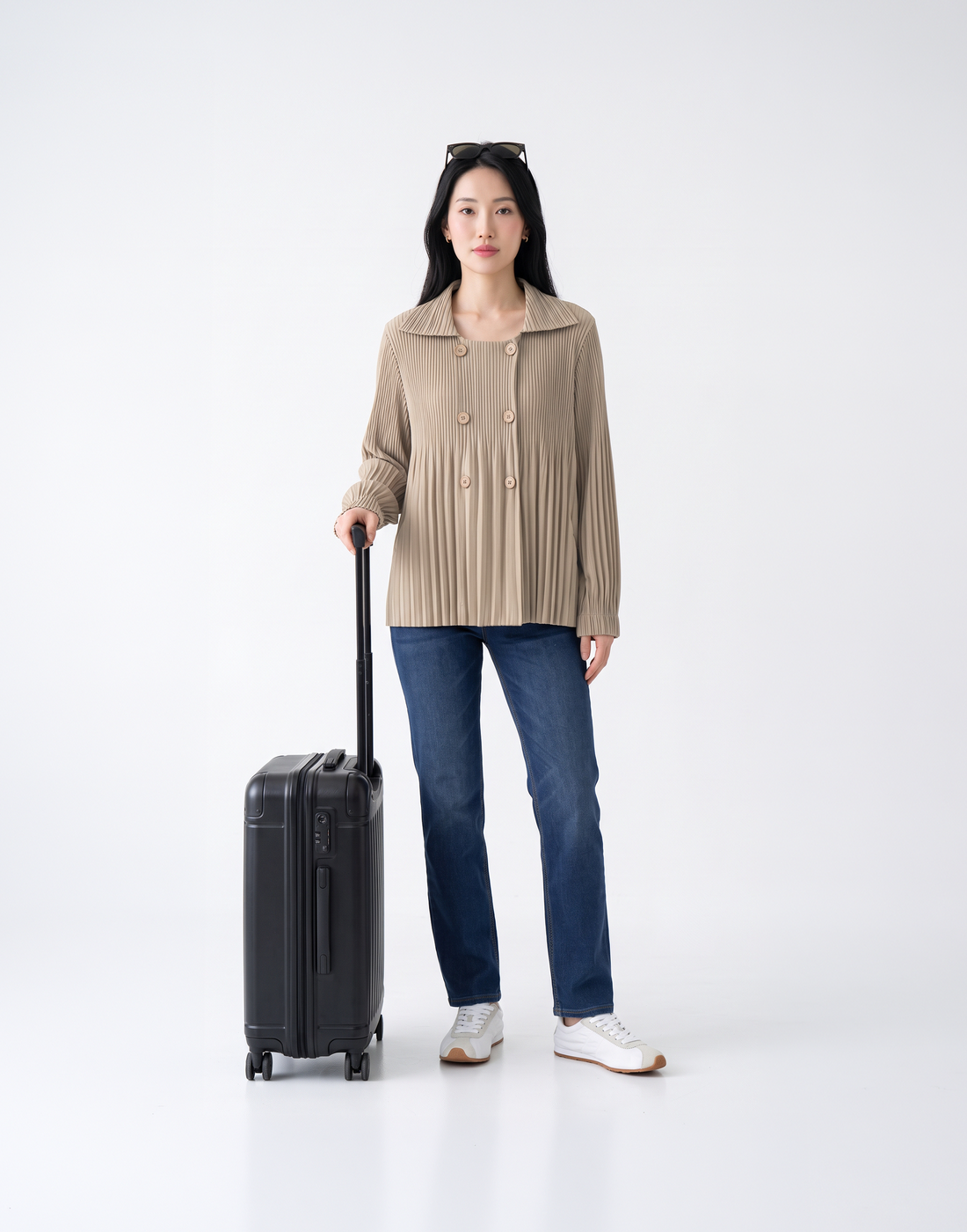 Wrinkle-Free, Cooling & Breathable Free Size Pleated Amara Jacket