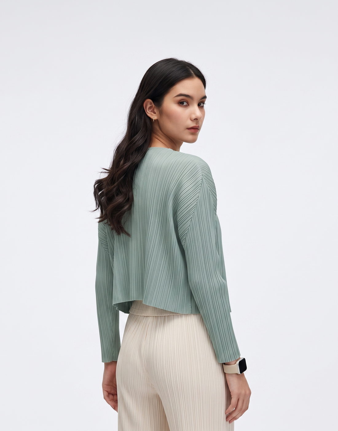 Wrinkle-Free, Cooling & Breathable Free Size Luxe Pleated Cardigan