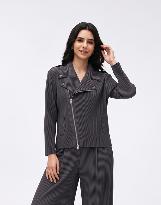 Wrinkle-Free, Breathable & Stretchy Free Size Biker Jacket With Pockets