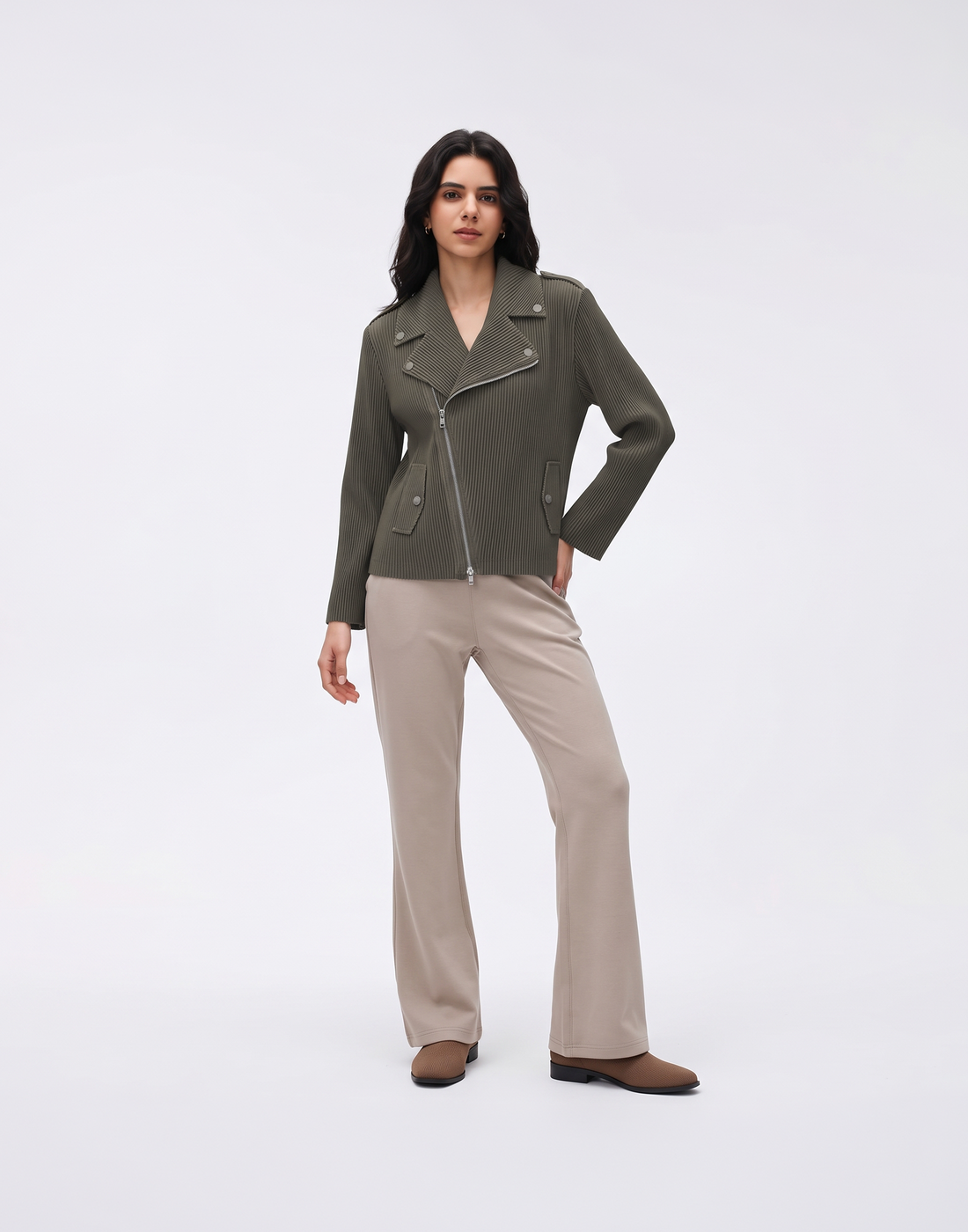 Wrinkle-Free, Breathable & Stretchy Free Size Biker Jacket With Pockets
