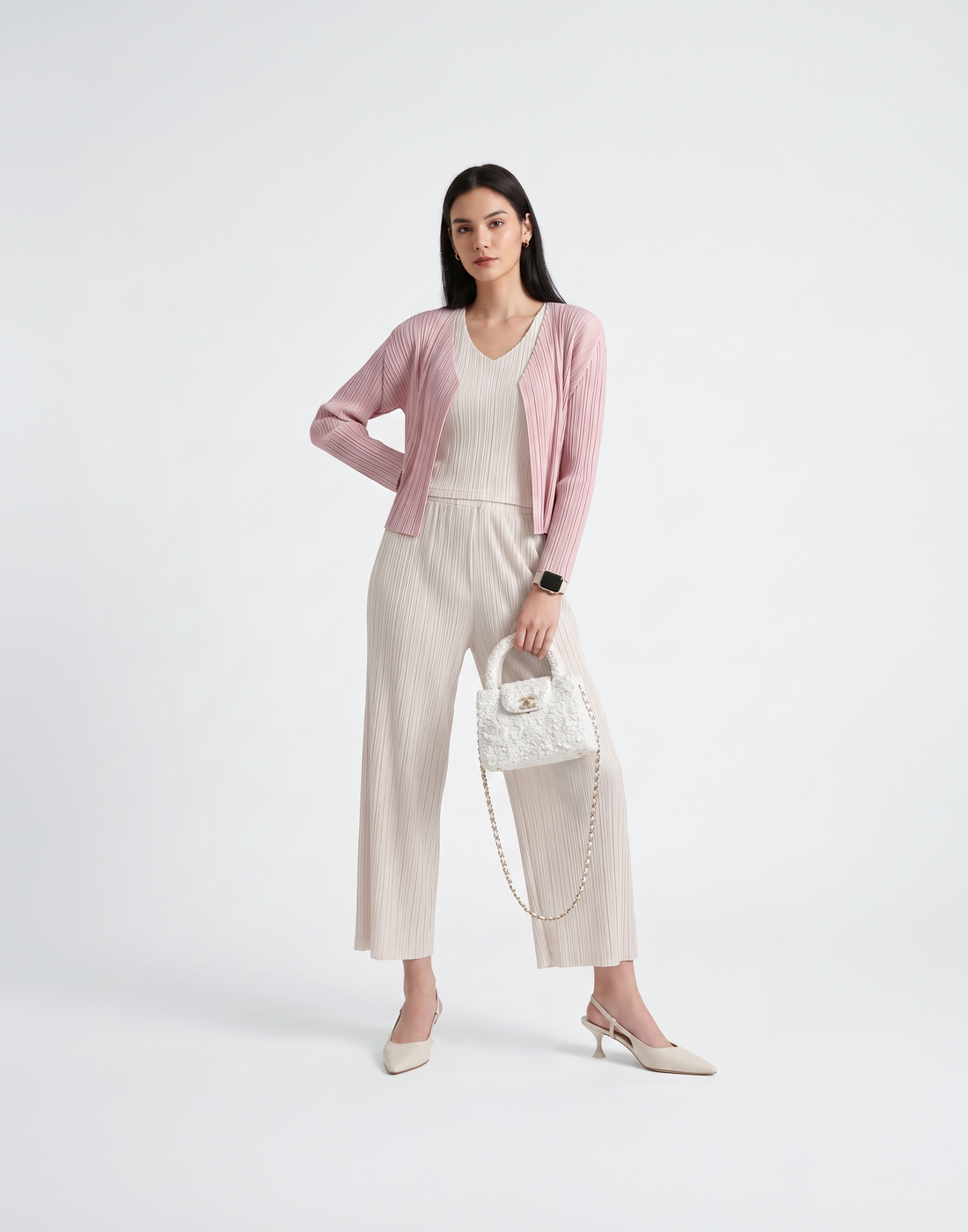 Wrinkle-Free, Cooling & Breathable Free Size Luxe Pleated Cardigan