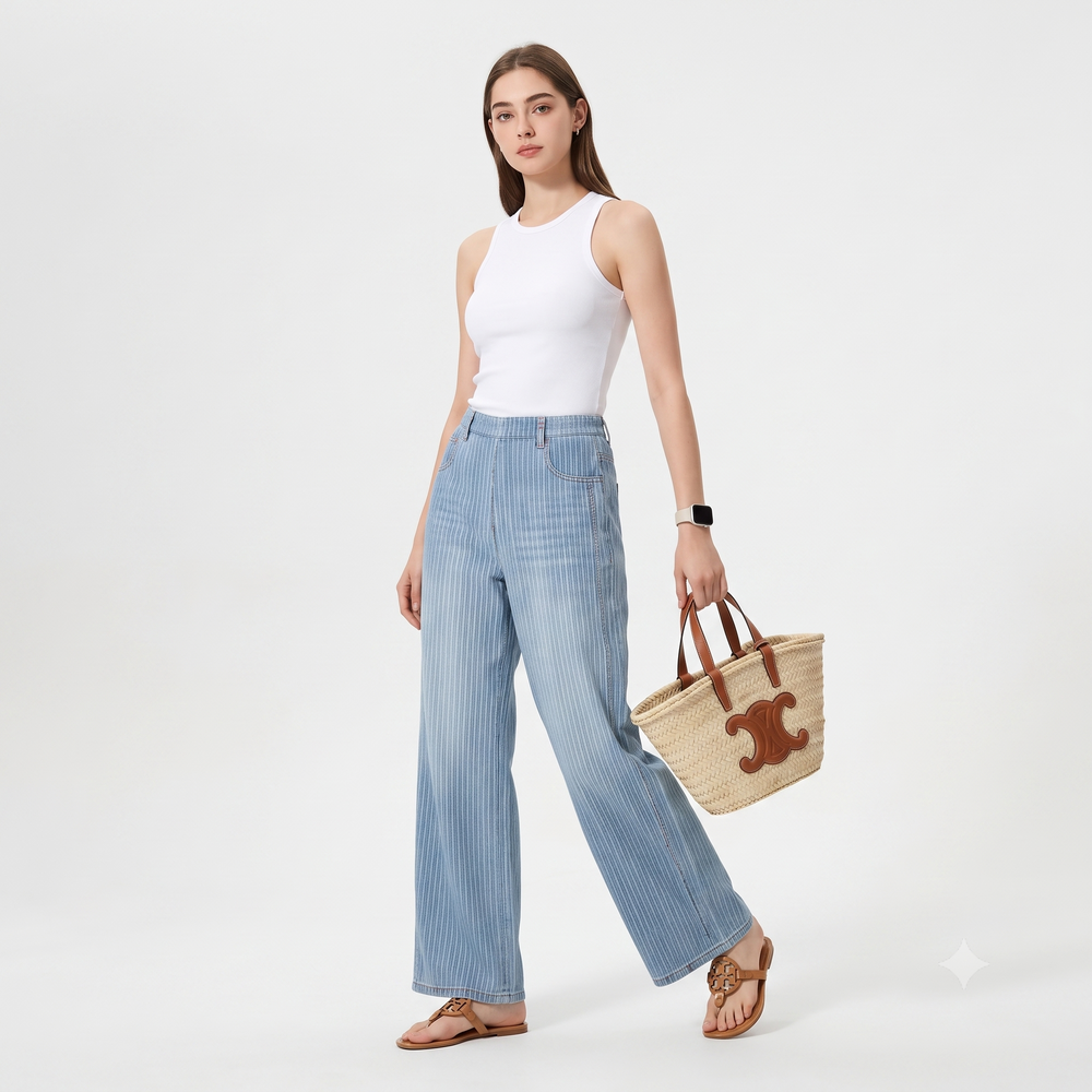 Cooling, Breathable & Stretchy Free Size Pleated Horizon Jeans With Pockets