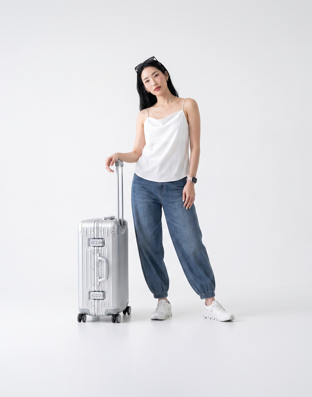 Cooling, Breathable & Stretchy Relax Denim joggers With Elastic Waistband