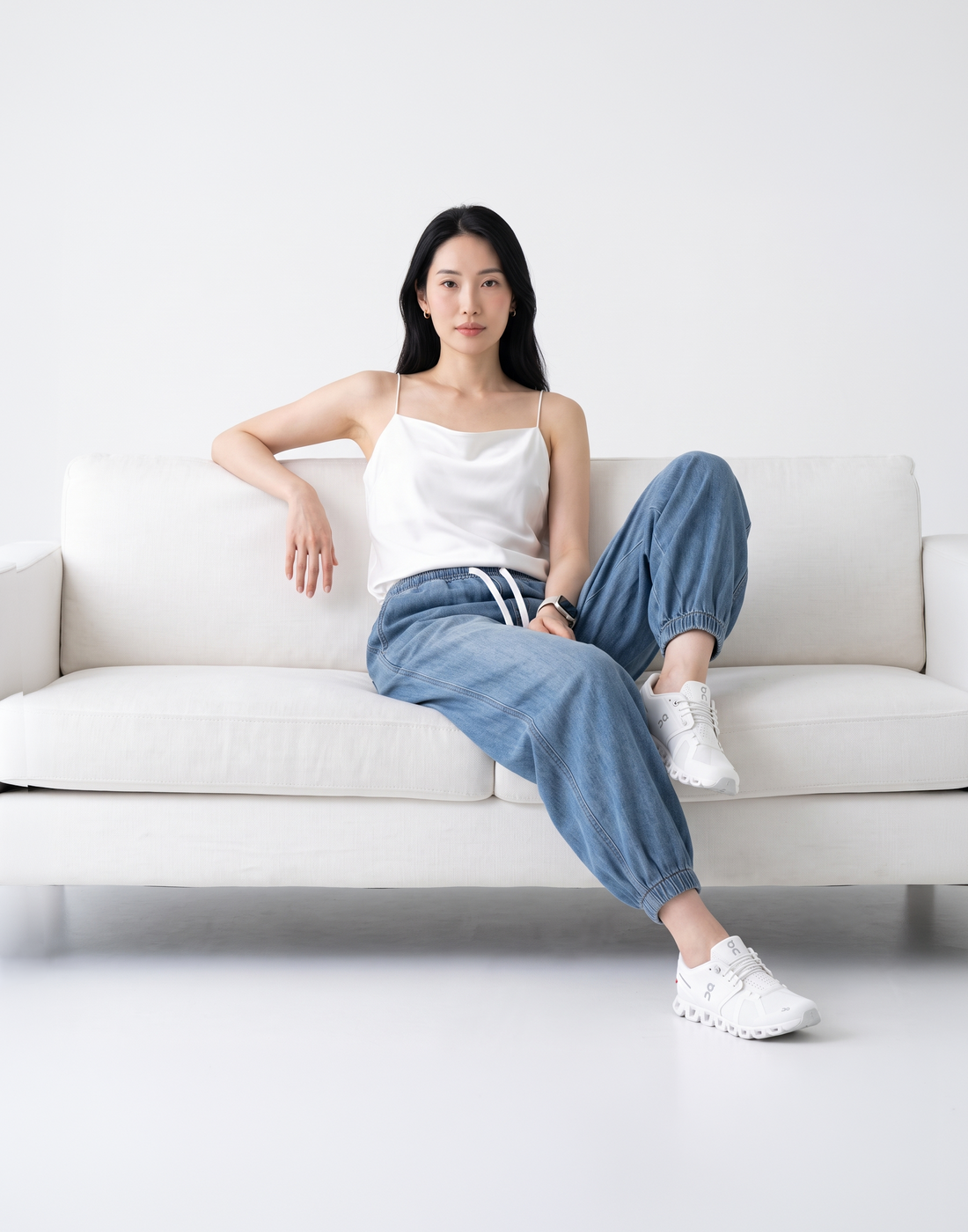 Cooling, Breathable & Stretchy Relax Denim Joggers With Elastic Waistband
