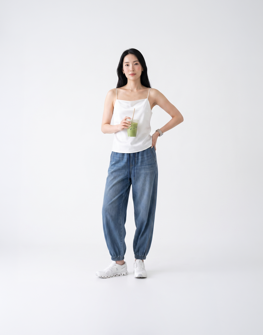 Cooling, Breathable & Stretchy Relax Denim joggers With Elastic Waistband