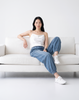 Cooling, Breathable & Stretchy Relax Denim joggers With Elastic Waistband