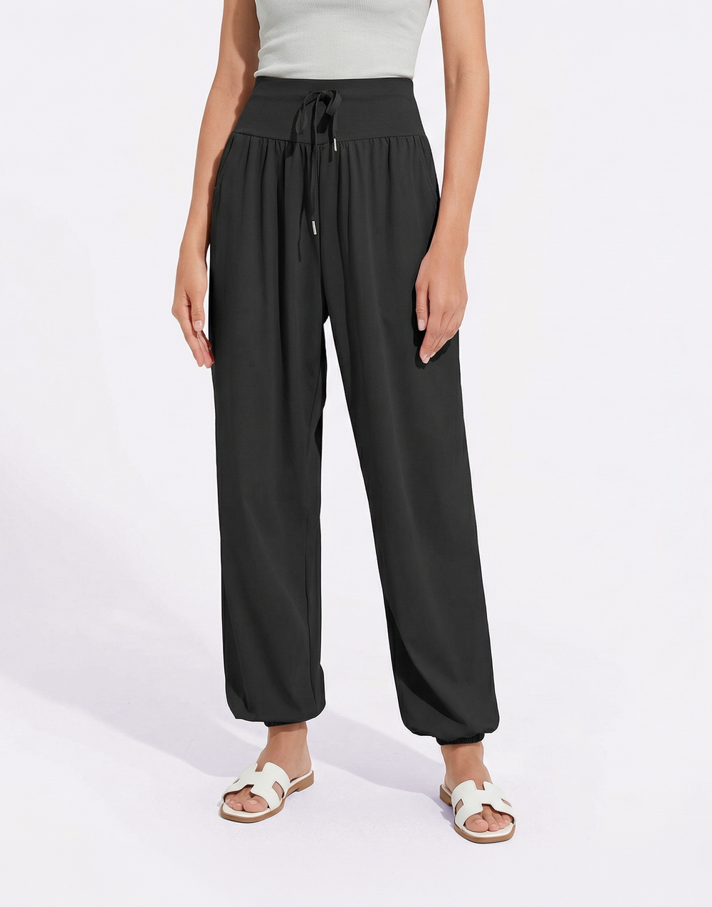 Buy 1, Get 1 Free - High-Waist Cooling & Silky Boho Joggers With Cuffs & Pockets