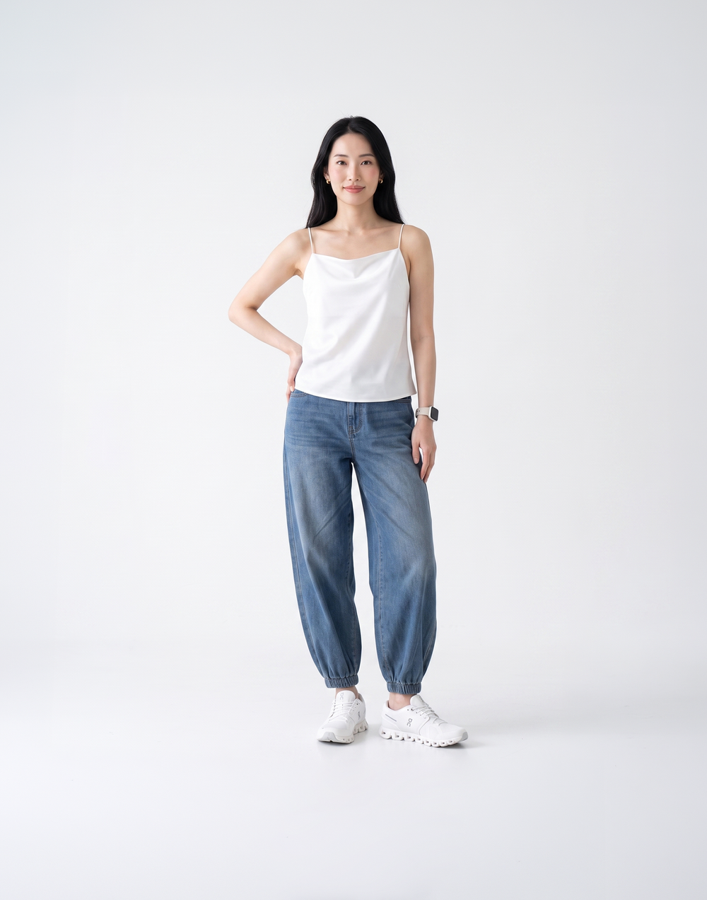 Cooling, Breathable & Stretchy Relax Denim joggers With Elastic Waistband